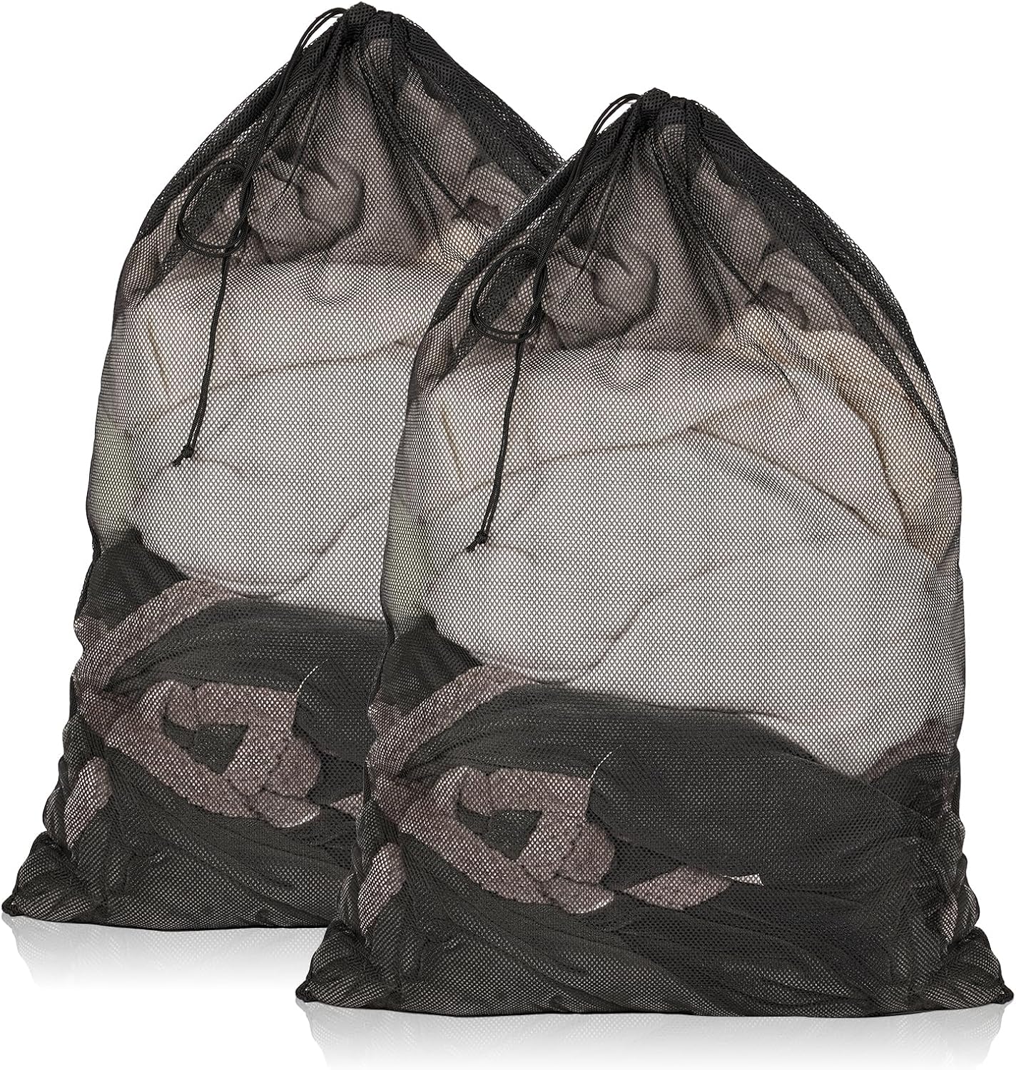 2 Pack Mesh Laundry Bags 23x34 Inch Drawstring Locking for Travel Home