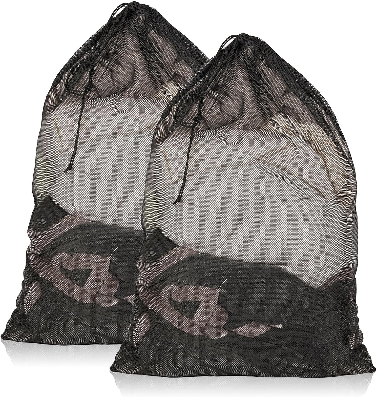 2 Pack Mesh Laundry Bags 23x34 Inch Drawstring Locking for Travel Home