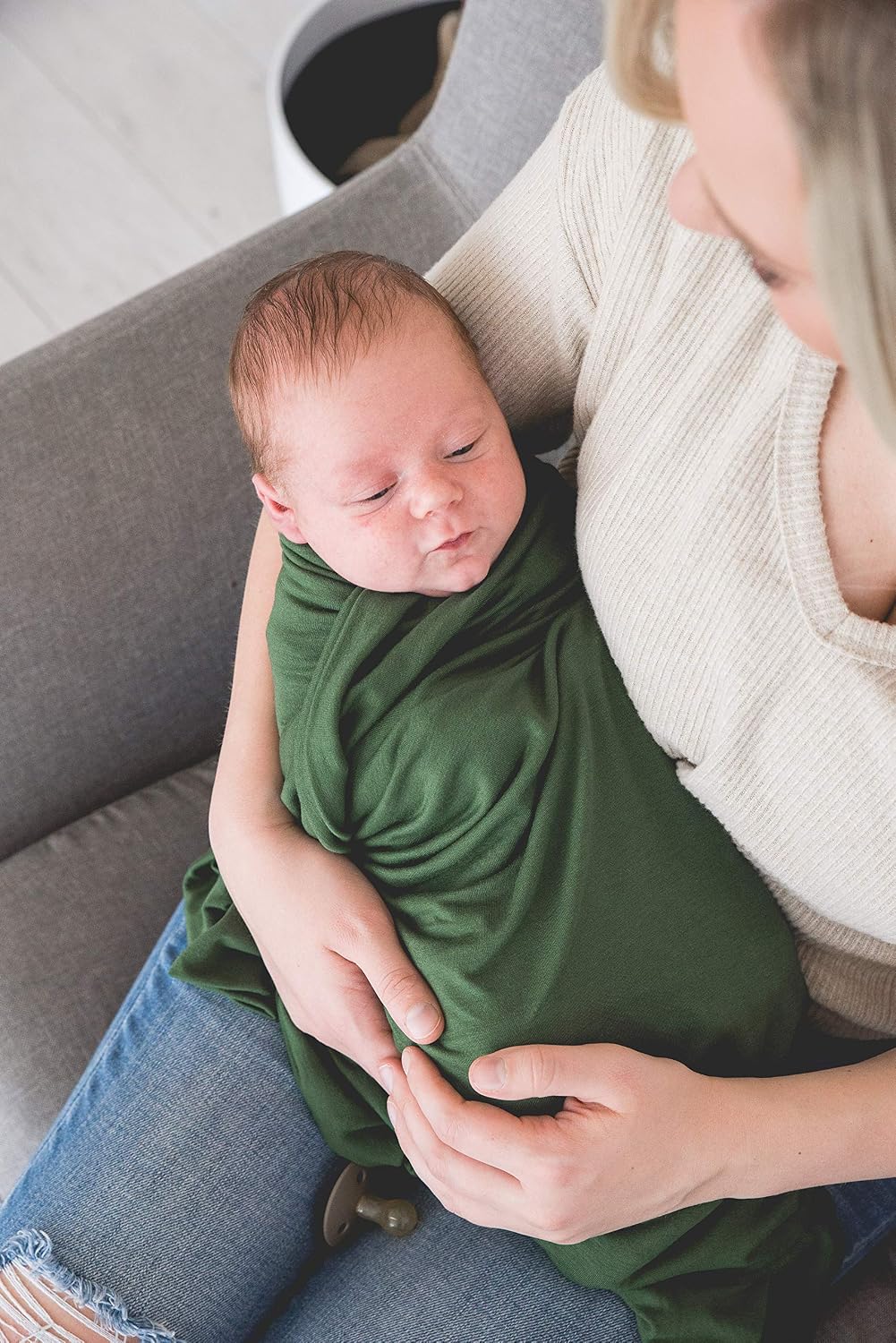 Copper Pearl Swaddle Blankets for Newborns | Soft Stretchy Receiving Blankets for Boys and Girls | Large 46 x 46 Inch Baby Blankets | Lightweight and Breathable Swaddles | Alder