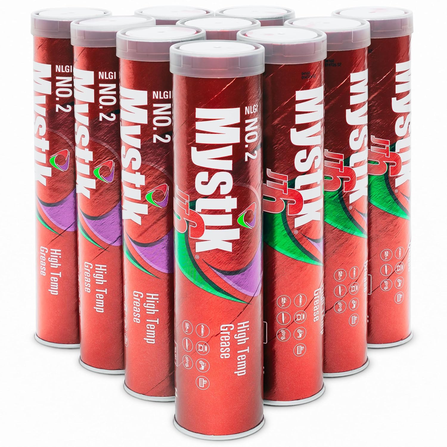 Mystik JT-6 High Temp Grease Tubes for Grease Gun, Multi Purpose Red Lithium Complex, NLGI 2, Wheel Bearing Grease, 14 oz, 10 Pack