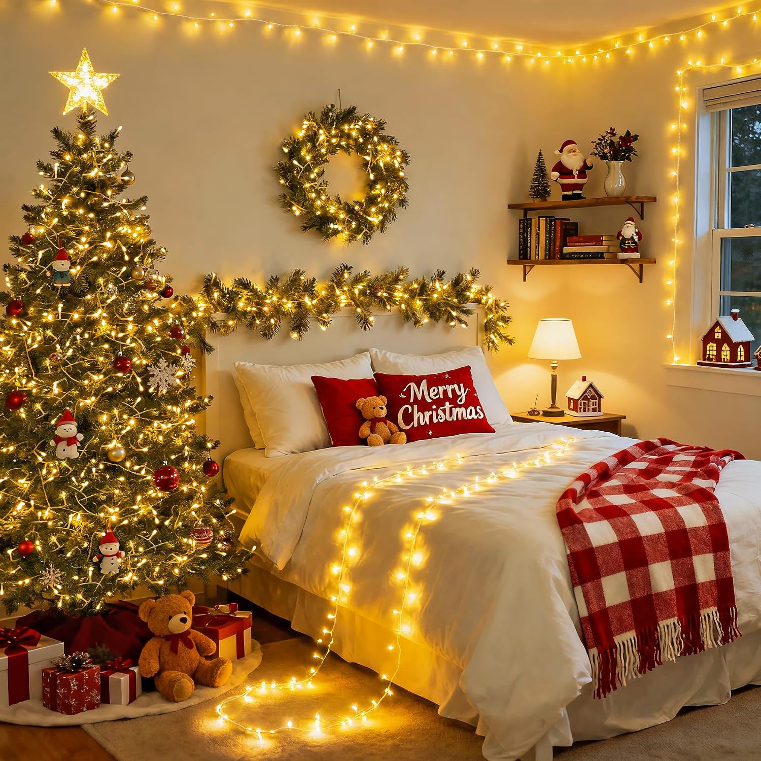 JMEXSUSS 200 LED Christmas Lights Outdoor Indoor String Lights for Bedroom