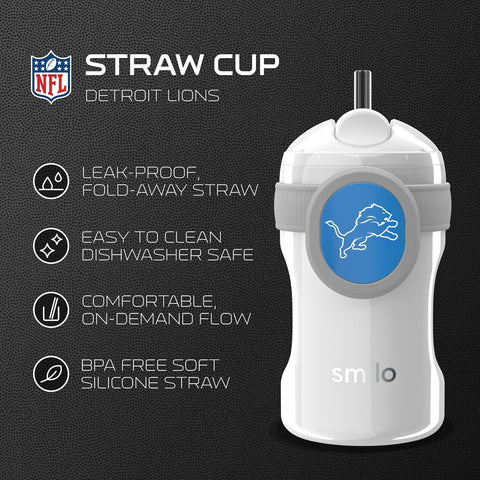 Smilo NFL Straw Cup 8.5 oz Capacity - Detroit Lions