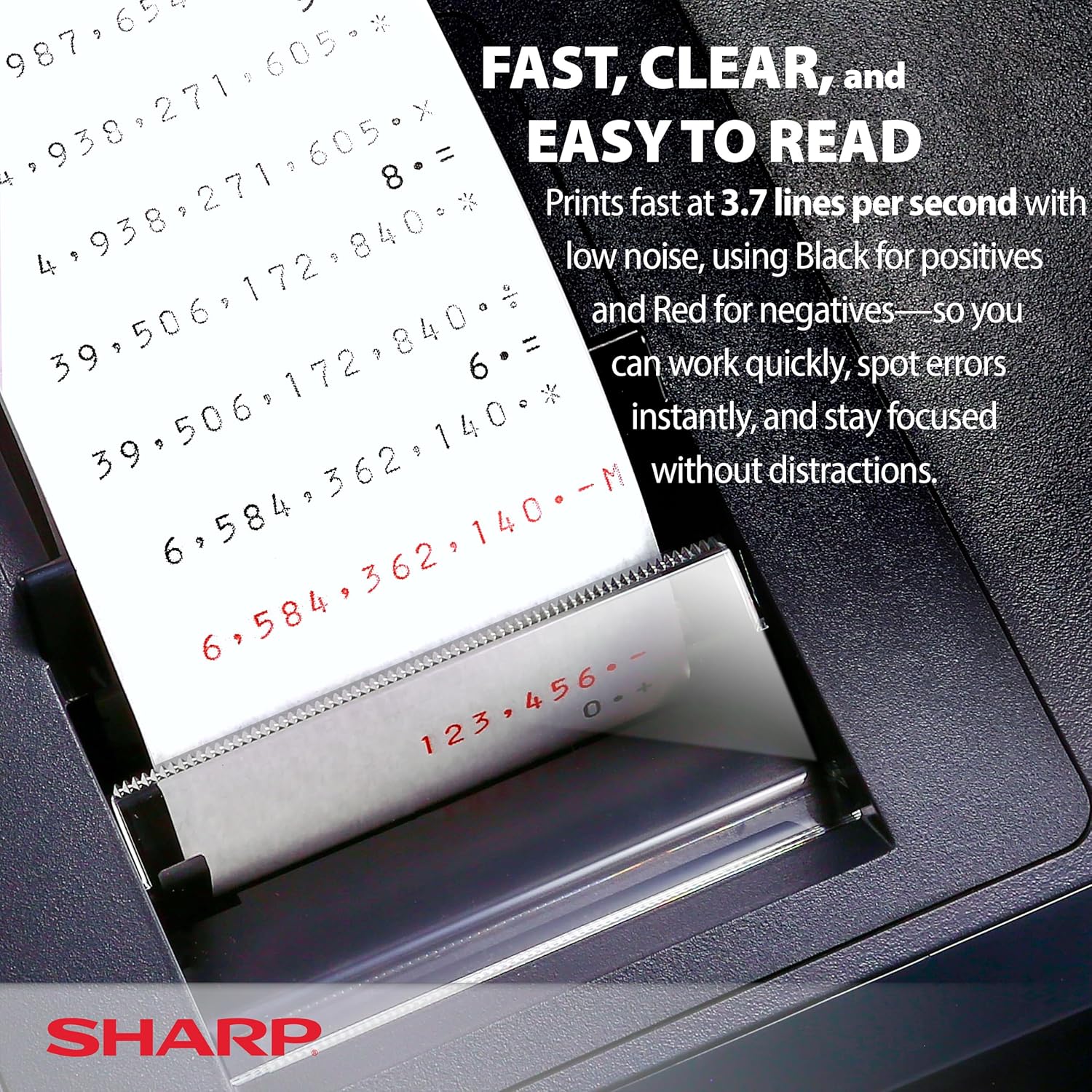 Sharp 12-Digit Two-Color Print Calculator, Black (EL2196BL)