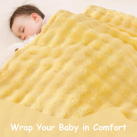 Yurhap 3D Cloud Bubble Baby Blankets for Girls Boys Cuddly Fleece Baby Gift