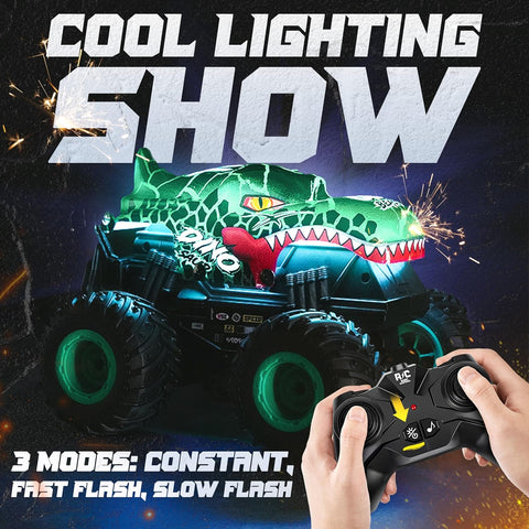 BEZGAR Monster Truck Toys，1:20 Remote Control Car with Light & Music