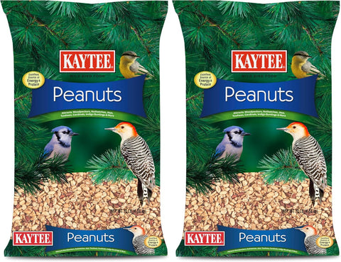 Kaytee Shelled Peanuts for Woodpeckers, Nuthatches, Jays, Towhees, Cardinals, Indigo Buntings & Other Wild Birds, 10 Pound (Pack of 2)
