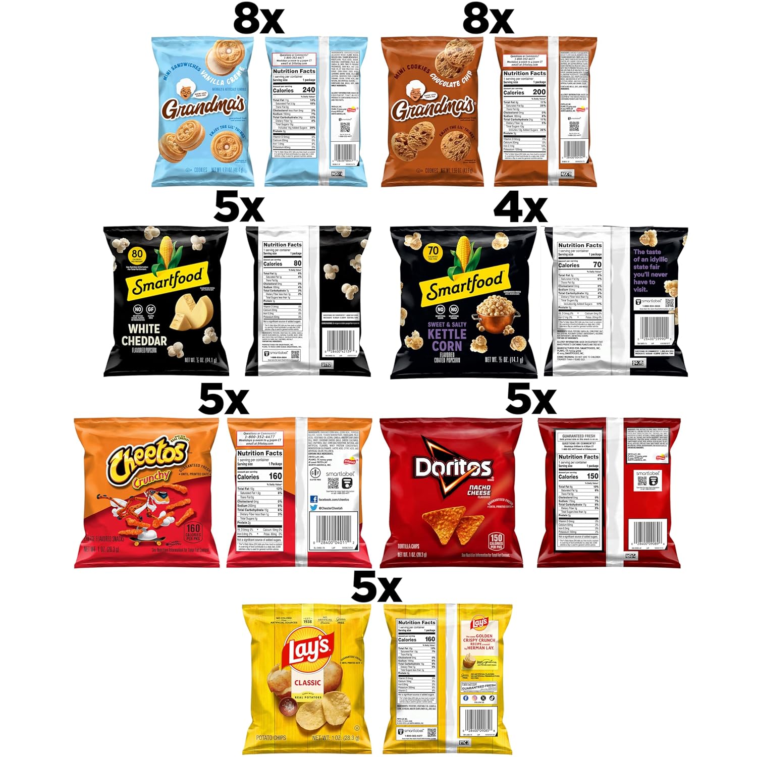 Frito-Lay Ultimate Snacktime Mix with Grandma's and Classic Snacks, 0.6 ounces, (Pack of 40) (Packaging May Vary)