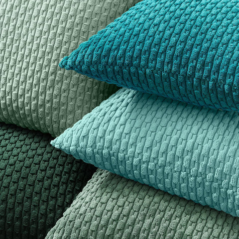 Kevin Textile Soft Corduroy 12"x20" Lumbar Pillow Cover 1 Pack, Aqua Green