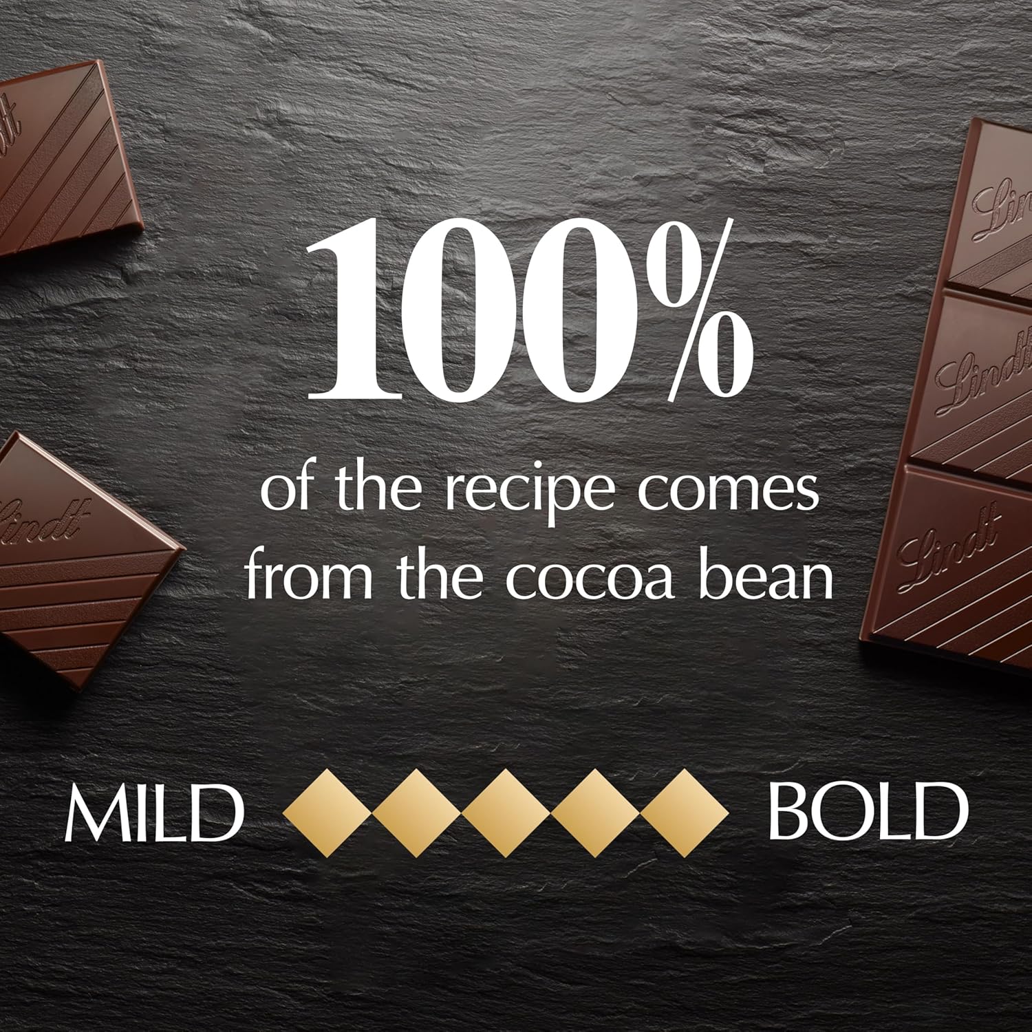 Lindt EXCELLENCE 100% Cocoa Dark Chocolate Bar, Dark Chocolate Candy, 1.7 oz. (18 Pack)