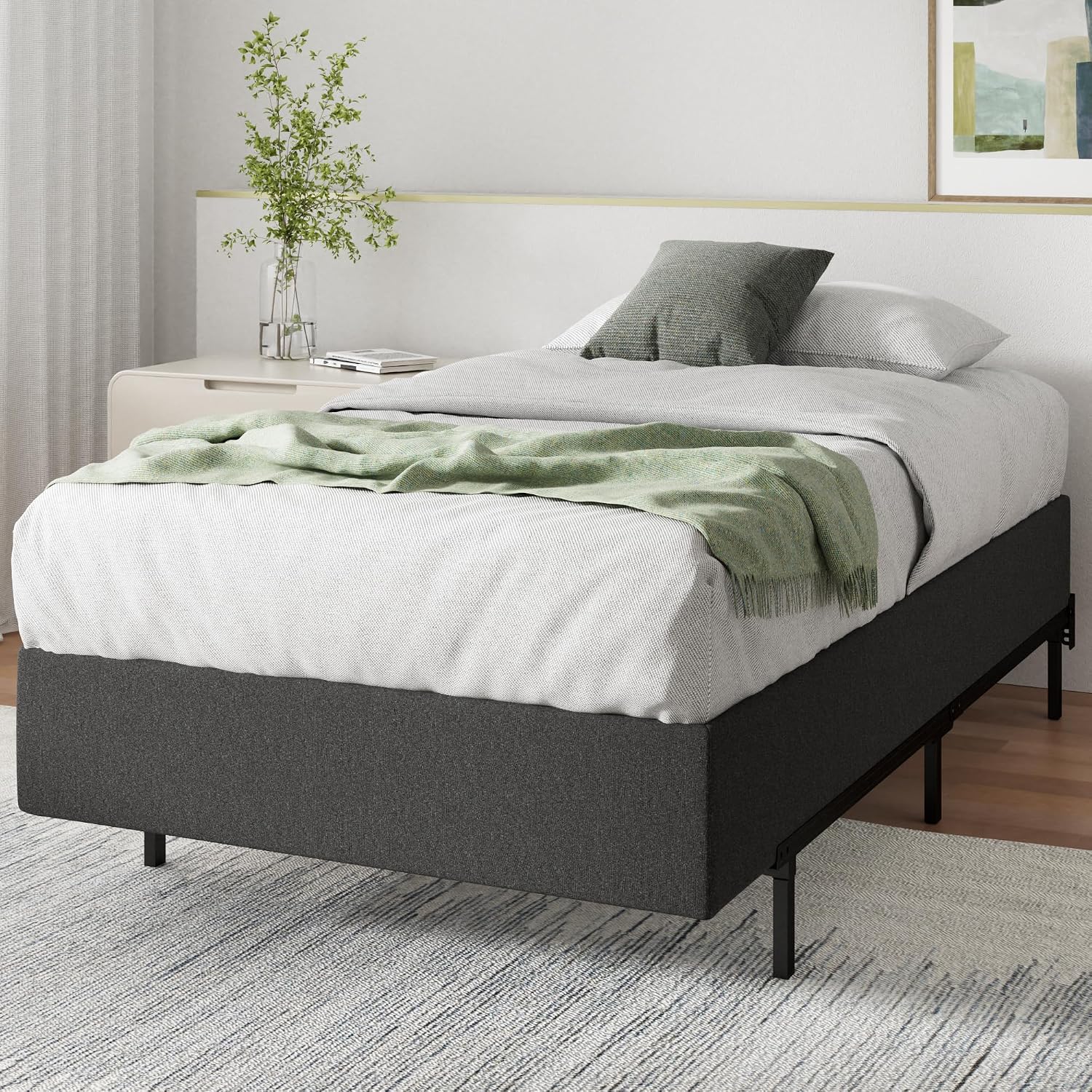 Zinus 9 Inch WonderBox(TM) Smart Box Spring, Grey, Twin