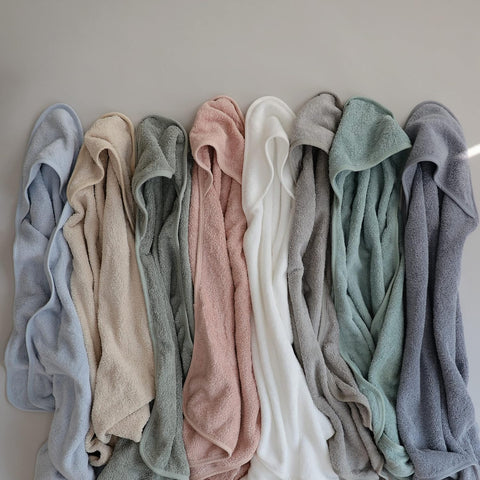 mushie Baby Hooded Towel | Organic Cotton (Gray)