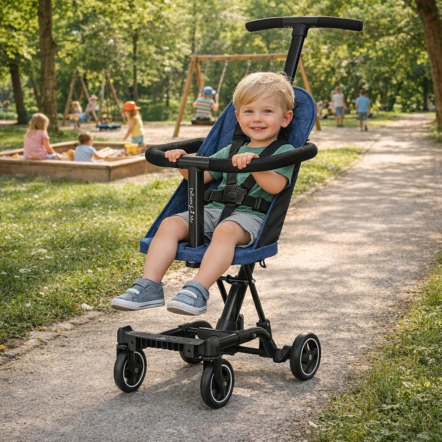 Dream On Me Coast Rider Lightweight Travel Stroller, 45 Lb Limit, Navy