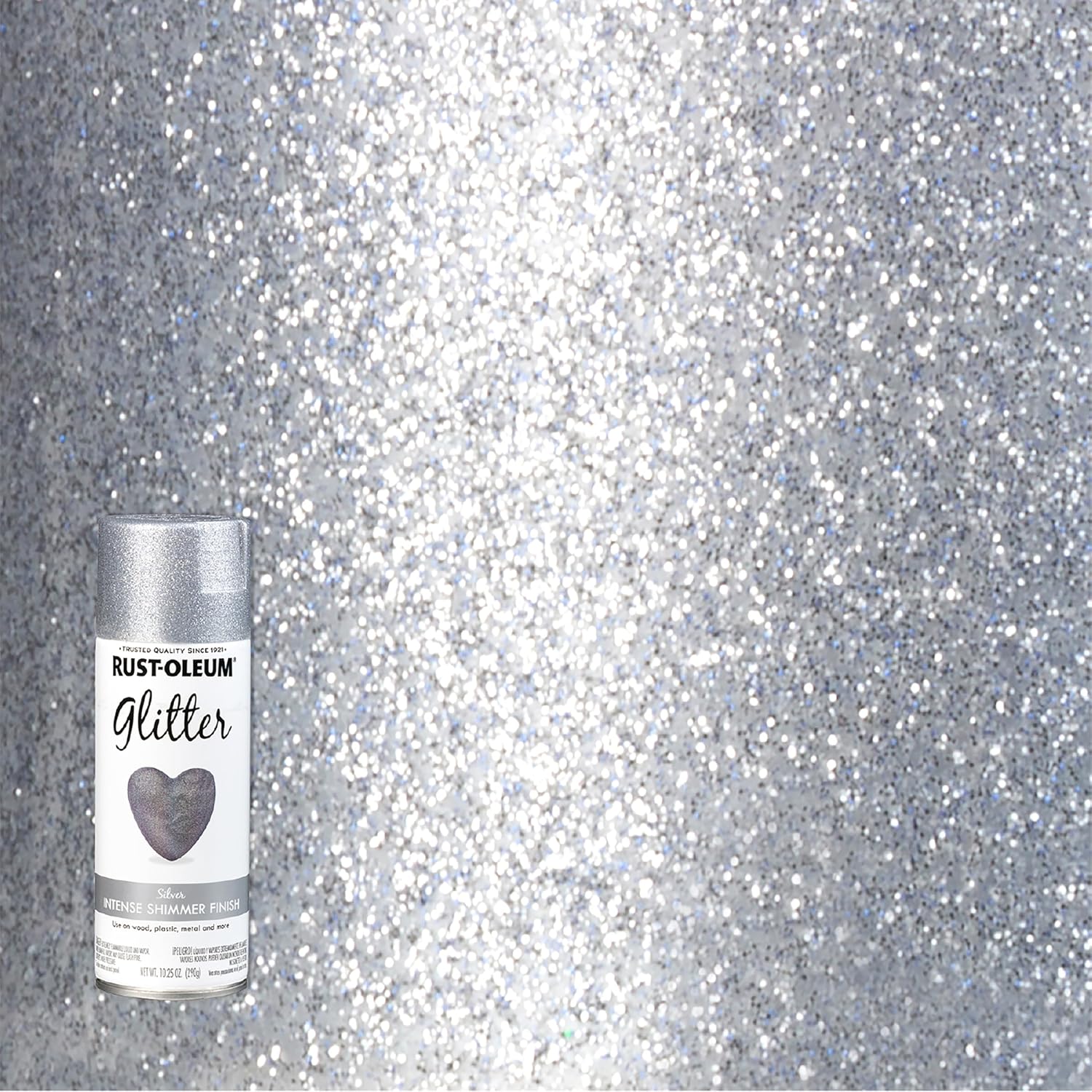 Rust-Oleum 301814 Specialty Glitter Spray Paint, 10.25 oz, Silver