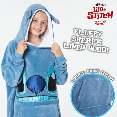 Disney Stitch Blanket Hoodie for Kids Cozy Fleece Wearable Blanket Stitch Gifts