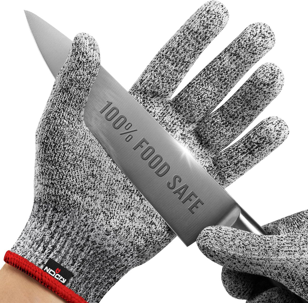 NoCry Premium Cut Resistant Gloves Food Grade — 100% Food Safe — Level 5 Meat Cutting Glove for Chefs & Butchers — Perfect Mandoline Glove or Oyster Shucking Gloves with Superior Comfort & Dexterity