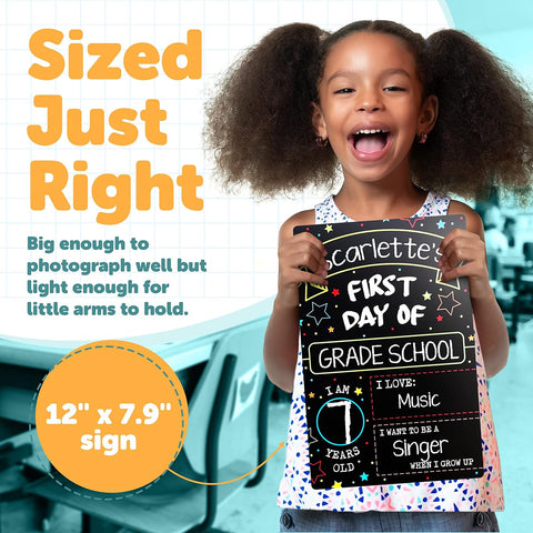 First Day Last Day of School Sign - Double Sided Dry Erase Board - 12" x 8"