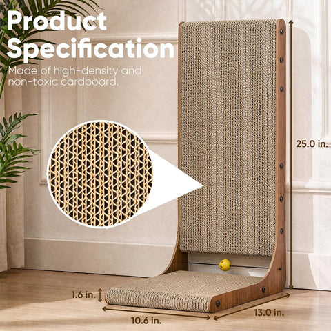 FUKUMARU Cat Scratcher 2 Packs, 25 Inch Cat Scratching Boards, L Shaped Pad