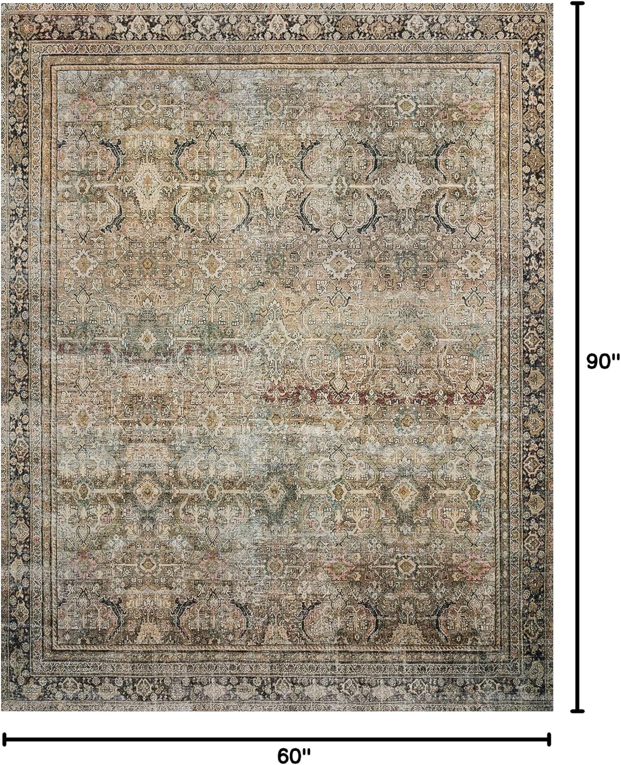 Loloi Layla Olive/Charcoal 5'-0" x 7'-6" Area Rug