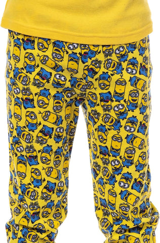 INTIMO Despicable Me Boys' Minions Crew Bob Stuart Phil Kevin Tight Fit Sleep Pajama Set