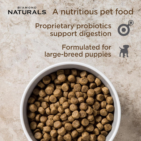 Diamond Naturals Large Breed Puppy Dry Dog Food, Lamb & Rice, 40lb