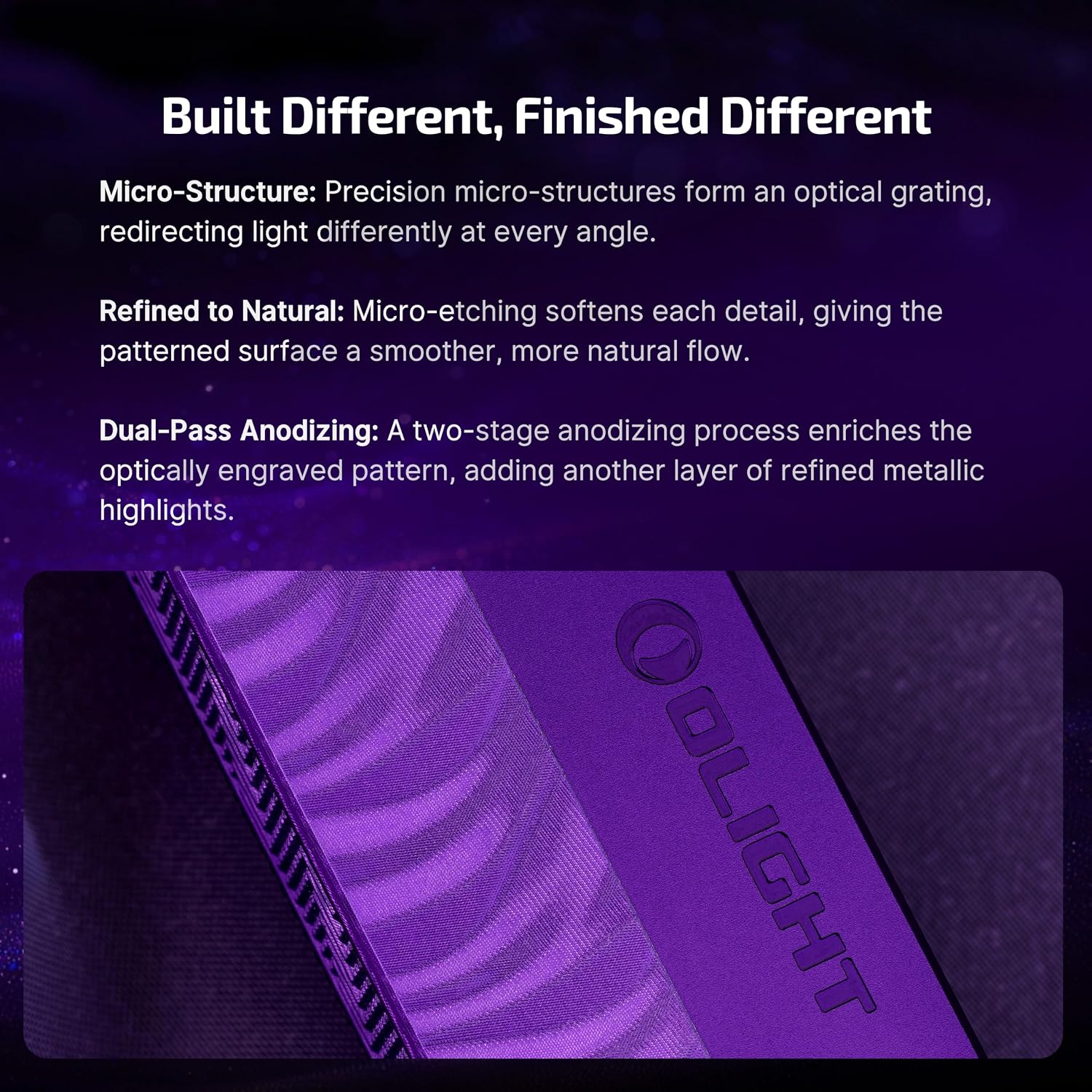 OLIGHT ArkPro EDC Flat Flashlight Rechargeable, Pocket Light, Nebula Violet