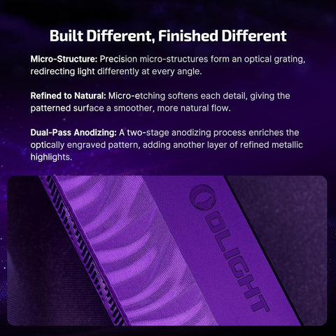 OLIGHT ArkPro EDC Flat Flashlight Rechargeable, Pocket Light, Nebula Violet