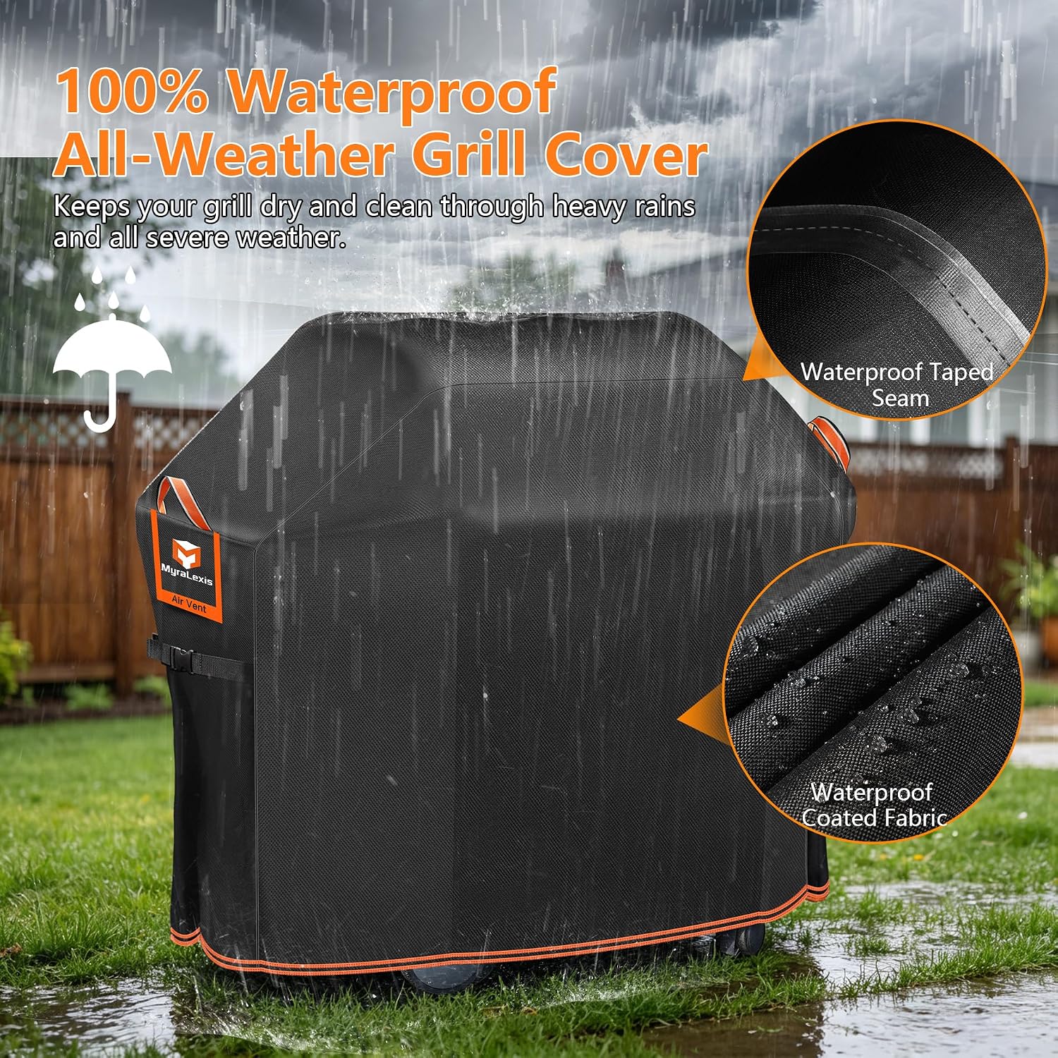 70" BBQ Grill Cover for Outdoor Grill 1000D Heavy Duty Waterproof