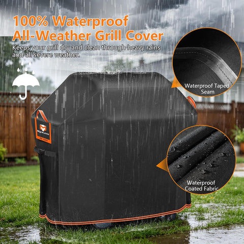 70" BBQ Grill Cover for Outdoor Grill 1000D Heavy Duty Waterproof
