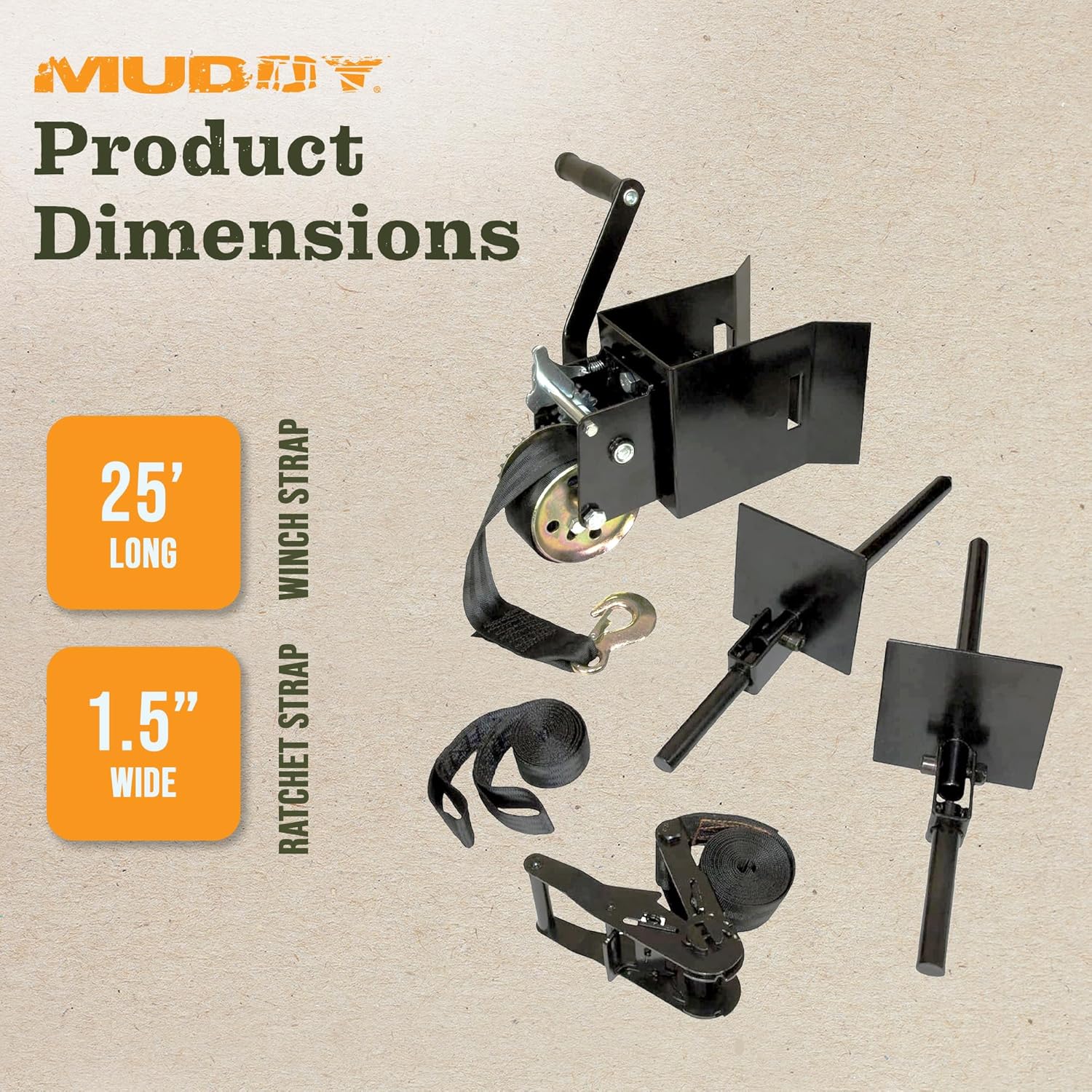 Muddy Hunting Ladderstand Hoist Kit - 25 Ft Winch Strap System