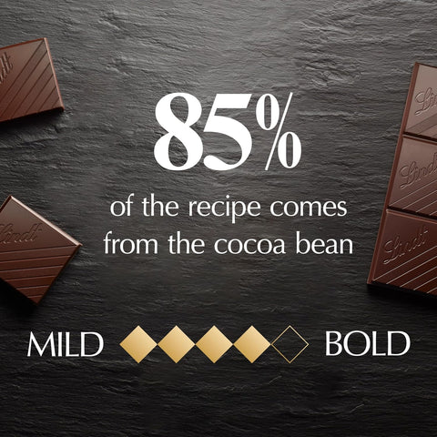 Lindt EXCELLENCE 85% Cocoa Dark Chocolate Candy Bar, 3.5 oz., 12 Pack