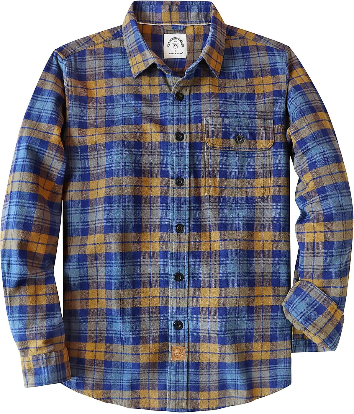 Dubinik® 6 oz Flannel Shirt for Men Long Sleeve Button Down Cotton Plaid