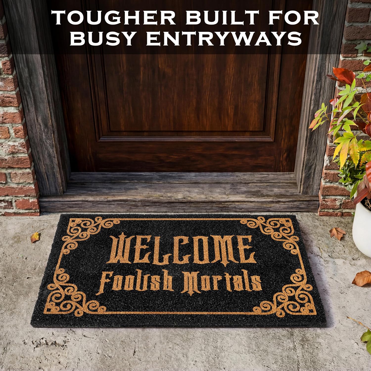 Welcome Foolish Mortals Doormat 30x17 Inch Haunted Mansion Welcome Mat Coir