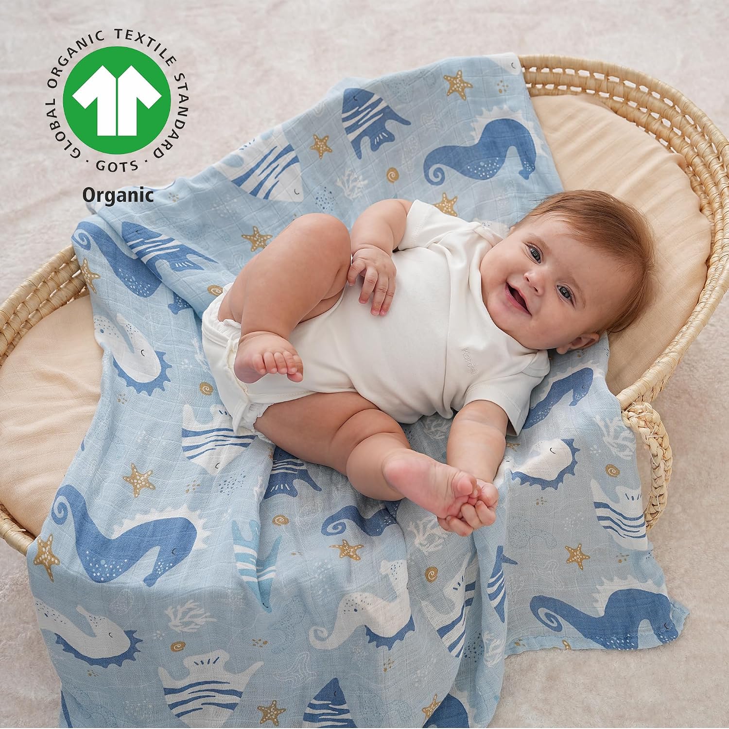 Yoofoss Muslin Swaddle Blankets, Organic Baby Blankets, 47 x 47 Inches Receiving Blanket for Baby Boys and Girls, Baby Essentials for Newborns Soft Breathable