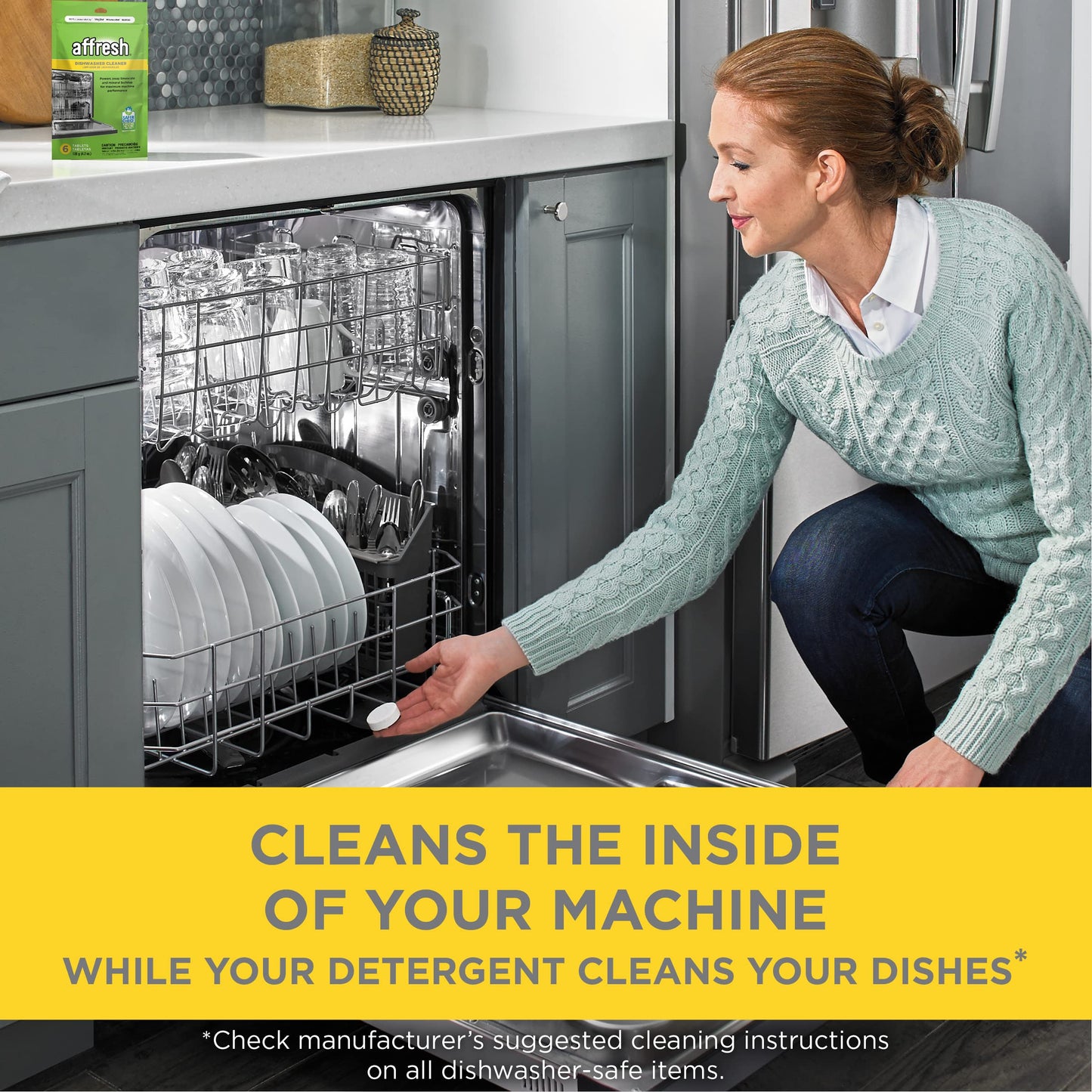 Affresh Dishwasher Cleaner, 6 Tablets | Formulated to Clean Inside All Machine Models