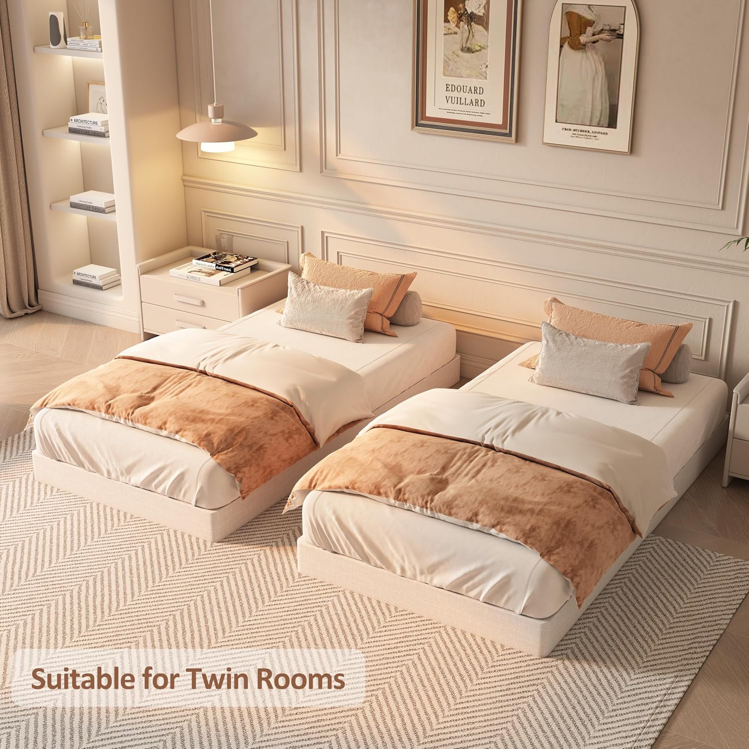 YORMDMO 5 Inch Box Spring, Twin Size Box Springs with Fabric Cover, Heavy Duty Metal Low-Profile Foundations Easy Assembly 3000 lbs Capacity