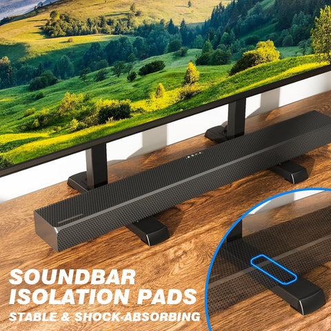 Rfiver Table Top TV Stand with Height Adjustable TV Legs for 37-90 Inch TVs