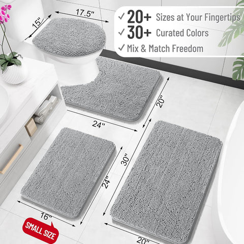 OLANLY Small Bathroom Rugs 30x18, Extra Soft Absorbent Chenille Bath Rugs