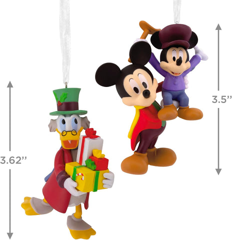 Hallmark Disney Christmas Ornament (Mickey's Christmas Carol) Set of 2