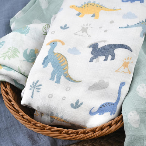GLLQUEN BABY Muslin Swaddle Blankets 4Pk Receiving Blanket Large 35" x 40"