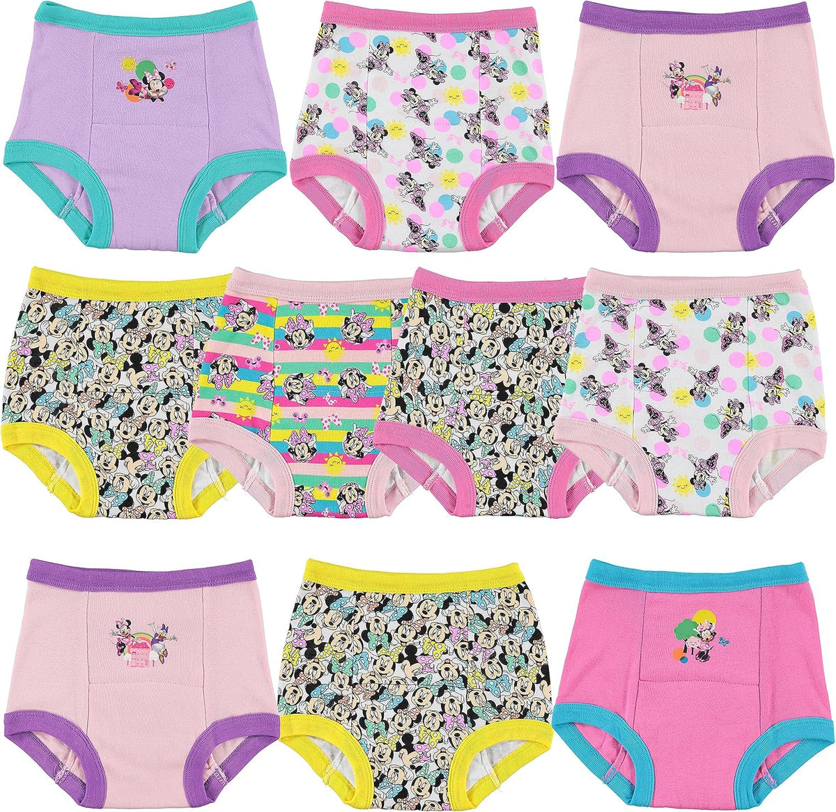 Disney Girls Minnie Mouse Potty Training Pants and Starter Kit with Stickers & Tracking Chart in Sizes 18m, 2t, 3t, 4t