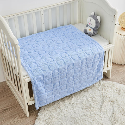 Yurhap Heart Baby Blanket, Love Plush Fleece Baby Blankets for Boys Girls