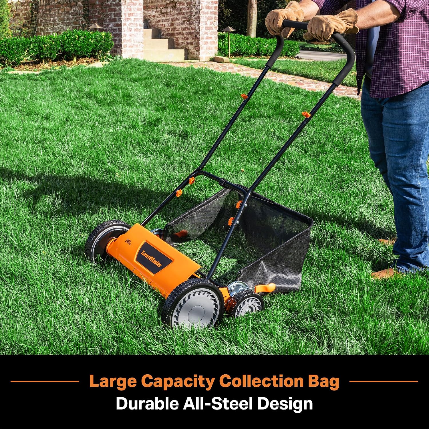 LawnMaster 20” 5-Blade Push Reel Lawn Mower – LMRM2001