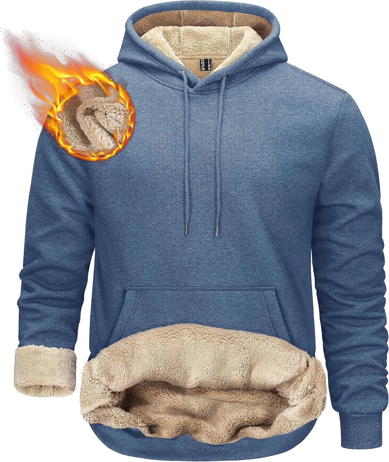 TACVASEN Men's Sherpa Lined Hoodies Winter Warm Fleece Hooded Sweatshirts