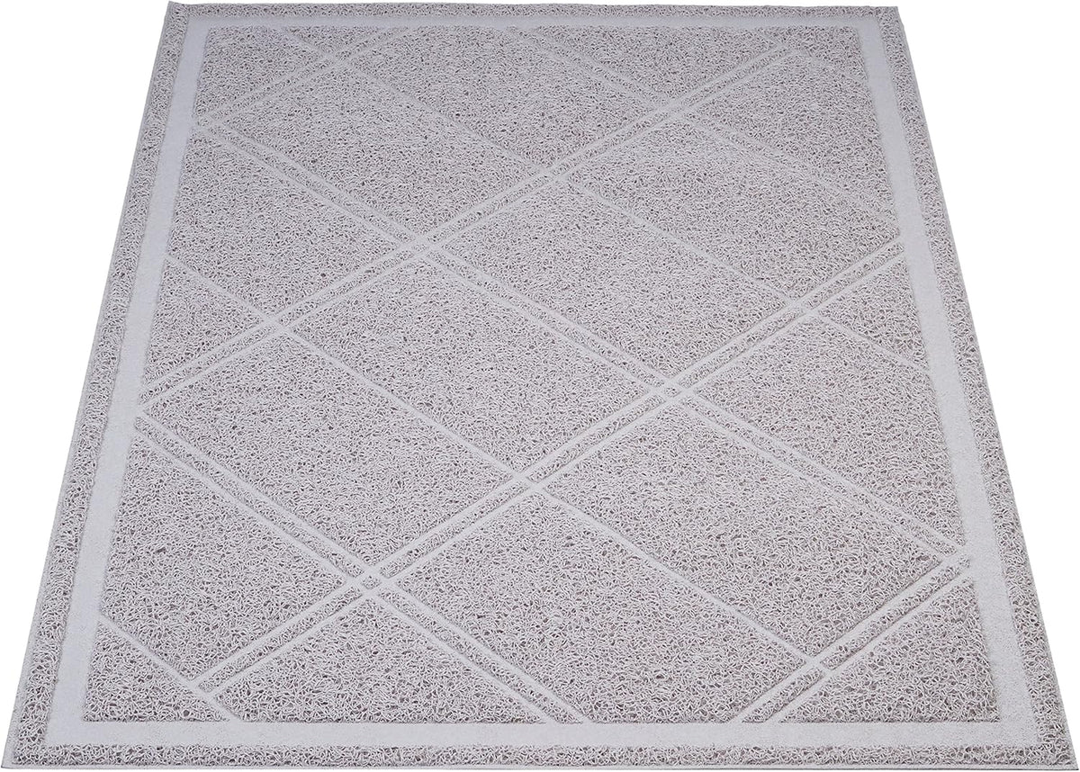 Amazon Basics Less-Mess Litter Trapping Cat Litter Box Mat, Soft on Kitty Paws, Waterproof, Scatter Control, 24" x 35", Grey 1 Count (Pack of 10)