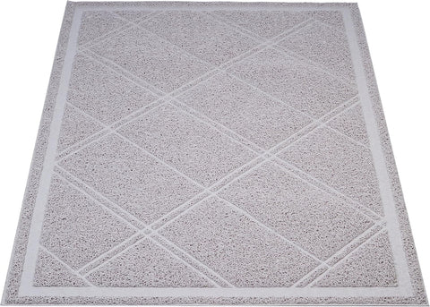 Amazon Basics Less-Mess Litter Trapping Cat Litter Box Mat, Soft on Kitty Paws, Waterproof, Scatter Control, 24" x 35", Grey 1 Count (Pack of 10)