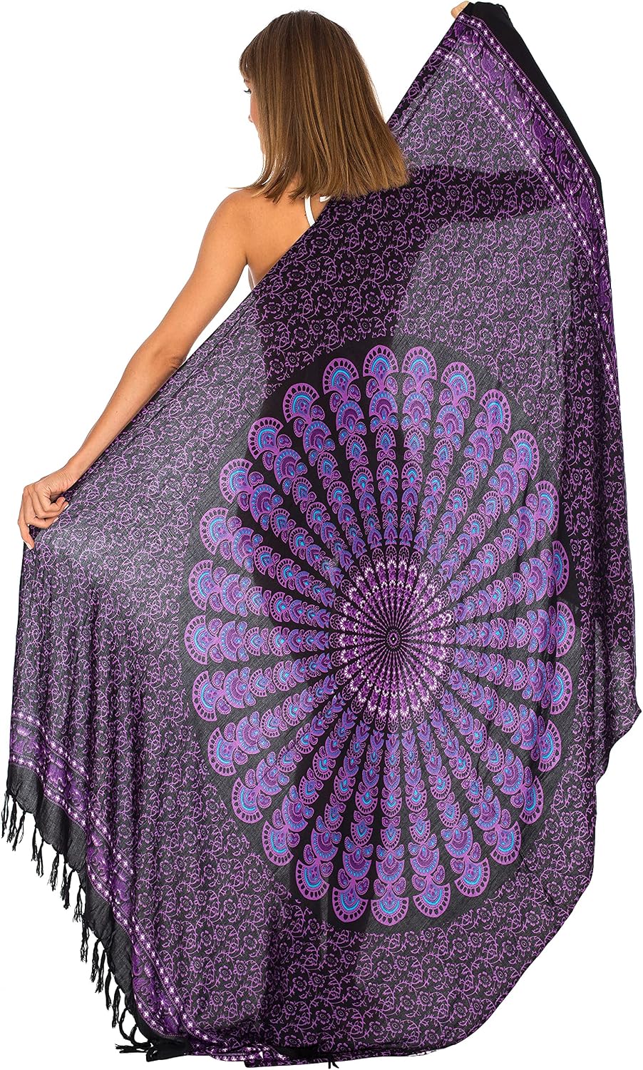 SHU-SHI Sarong Wraps For Women Long Beach Cover ups Pareo Bathing Suit Wrap Skirt Mandala Sarongs Coverup