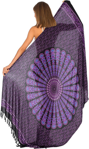 SHU-SHI Sarong Wraps For Women Long Beach Cover ups Pareo Bathing Suit Wrap Skirt Mandala Sarongs Coverup