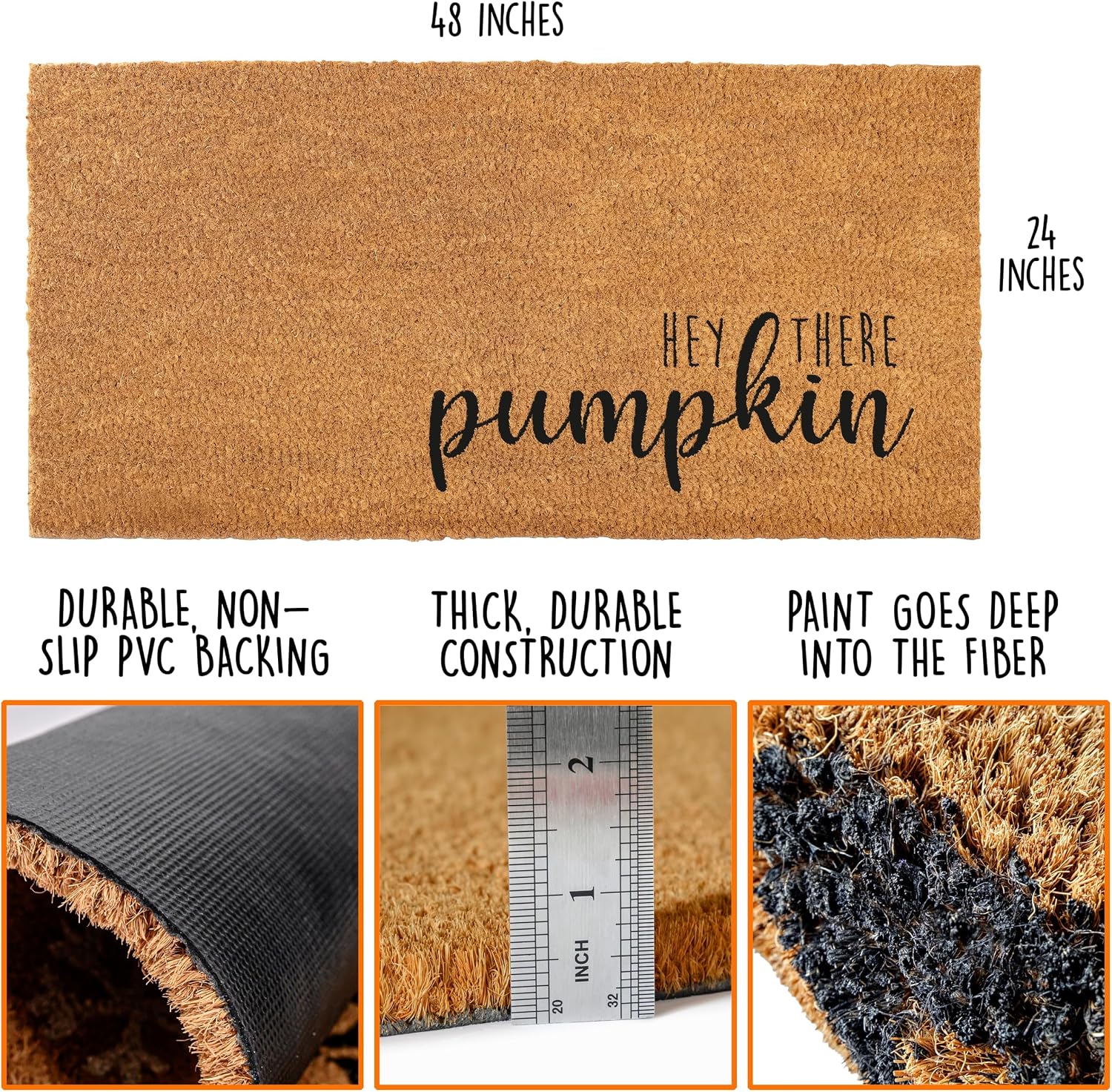 Hey There Pumpkin Door Mat 48x24 Inch Large Hello Pumpkin Welcome Mat Coir