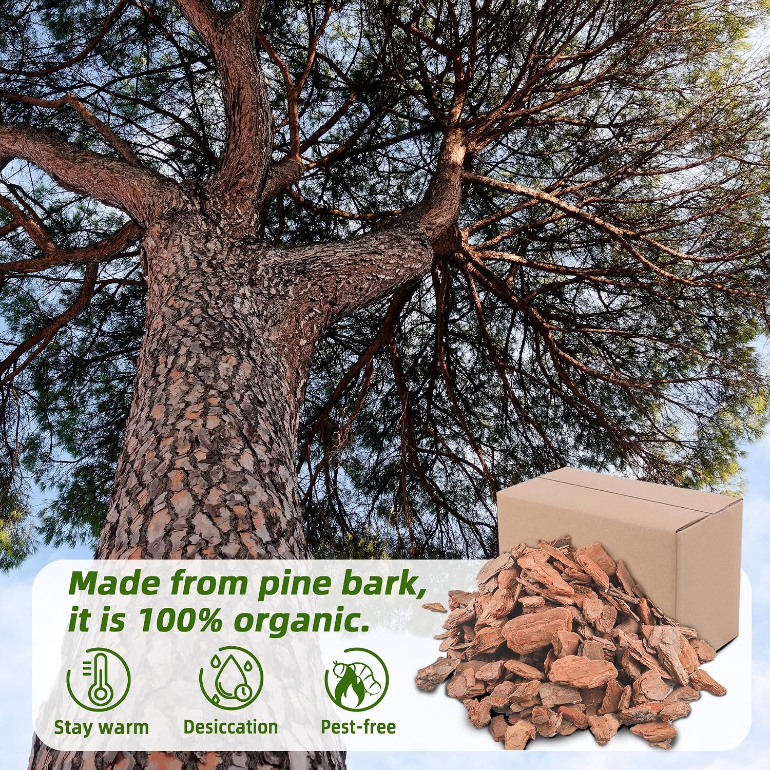 9 Quart Organic Big Size Orchid Bark for Plants, Root Development of Orchid Plants and Garden Soil Amendment