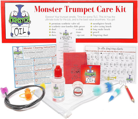 Monster Trumpet Cleaning Kit | USA-Based and Veteran-Owned! | Valve Oil, Slide Grease, and More to Take Care of and Clean Your Trumpet and Cornet!
